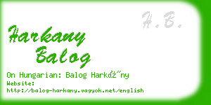 harkany balog business card